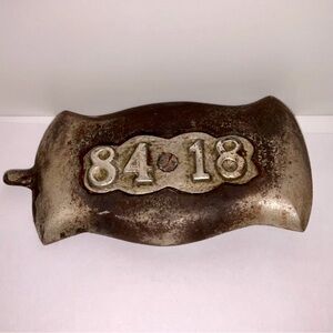 Antique Cast Iron Lamppost/Utility Pole Number Plate 84-18 Strap Mount